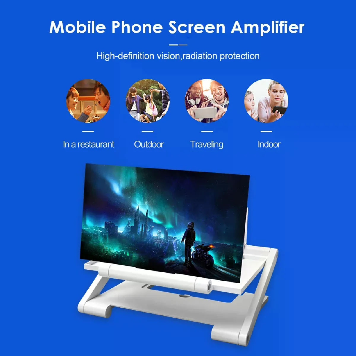 Loupe D'écran Téléphone – Agrandisseur HD 3D Pour Films – Support Pliable Inclus