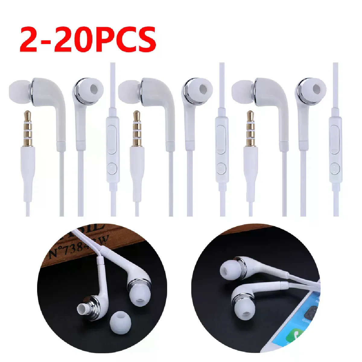 Écouteurs filaires jack 3,5 mm - Blanc
