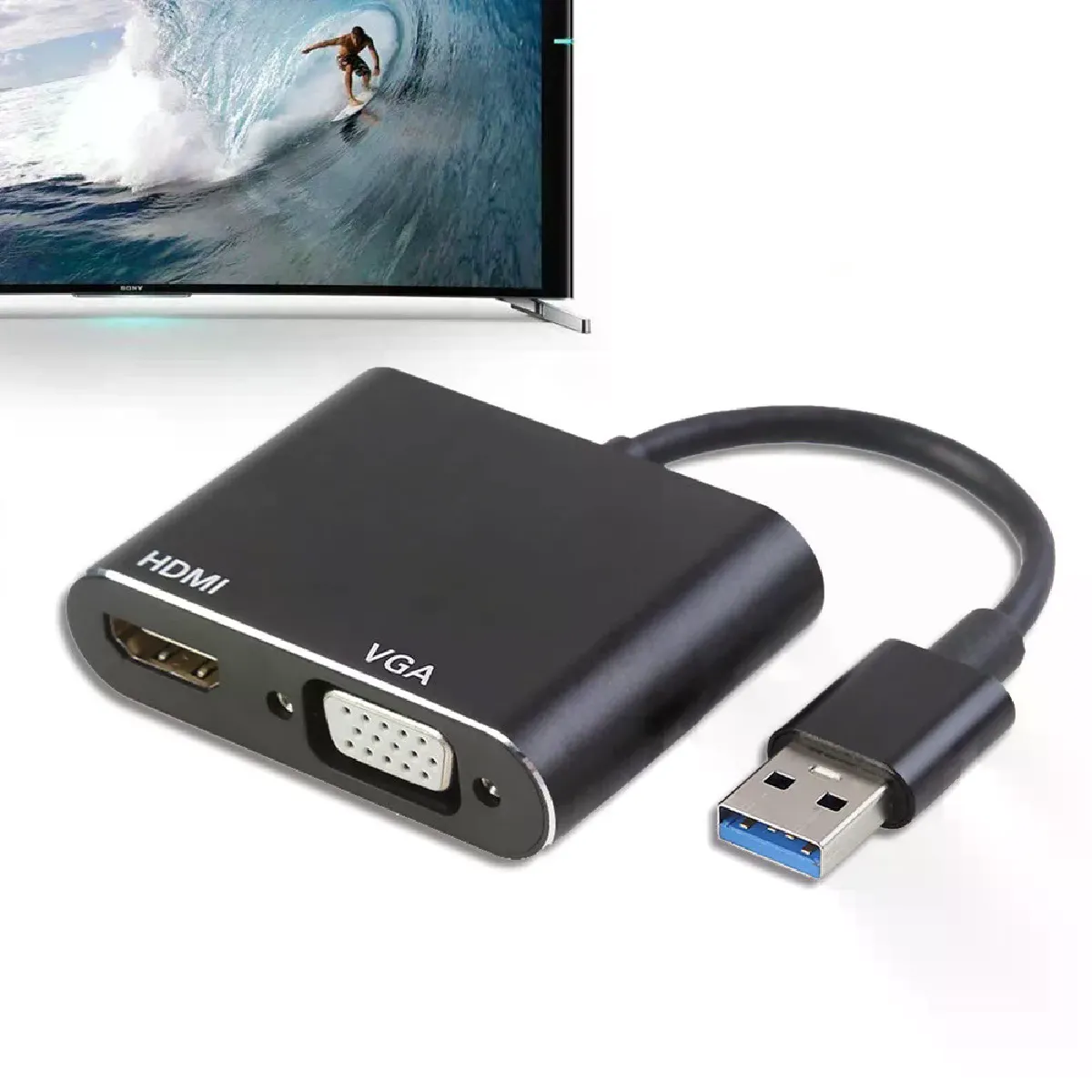Générique Convertisseur Usb Vers Hdmi Vga 1080P