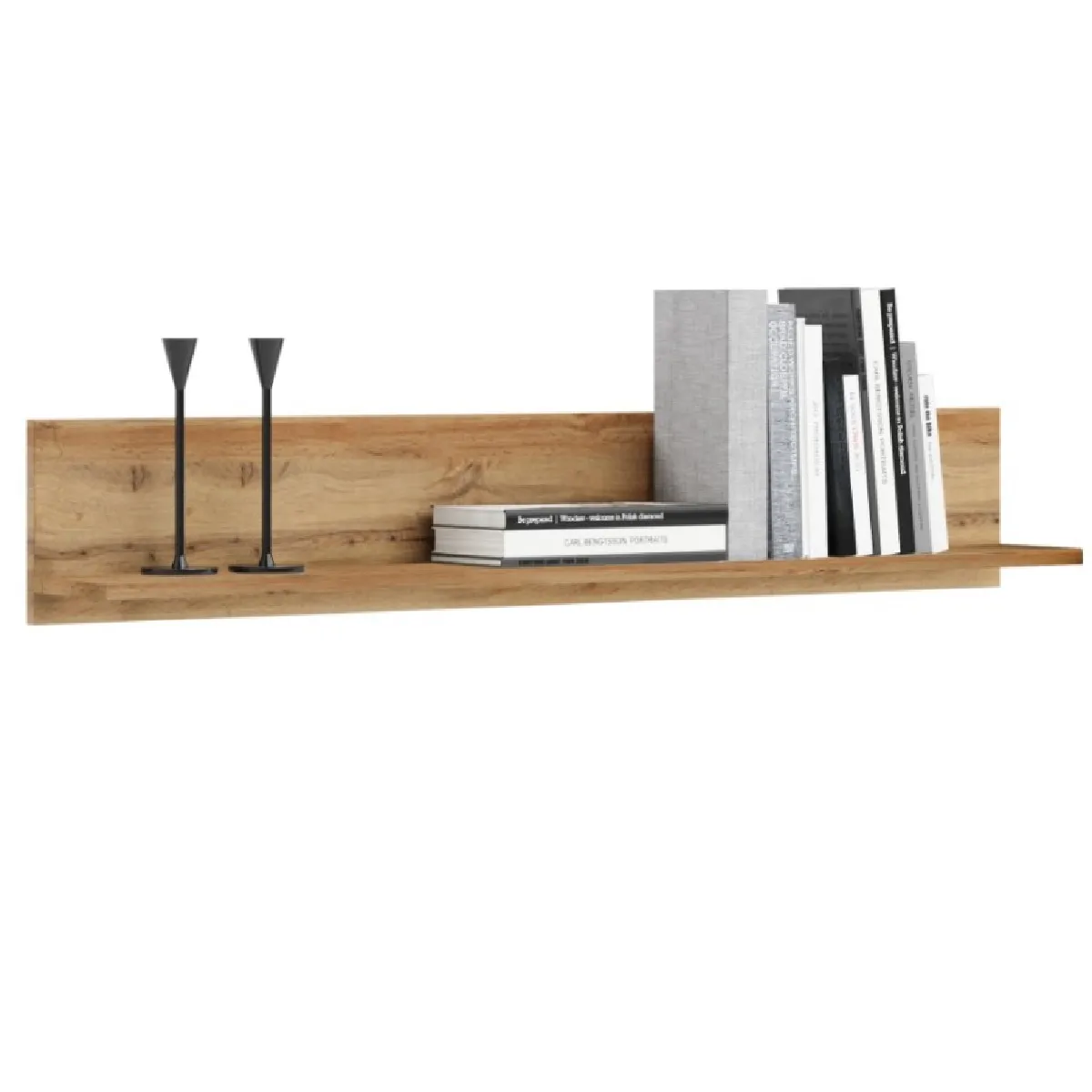 1001jouets Étagère murale colonne - Bois foncé