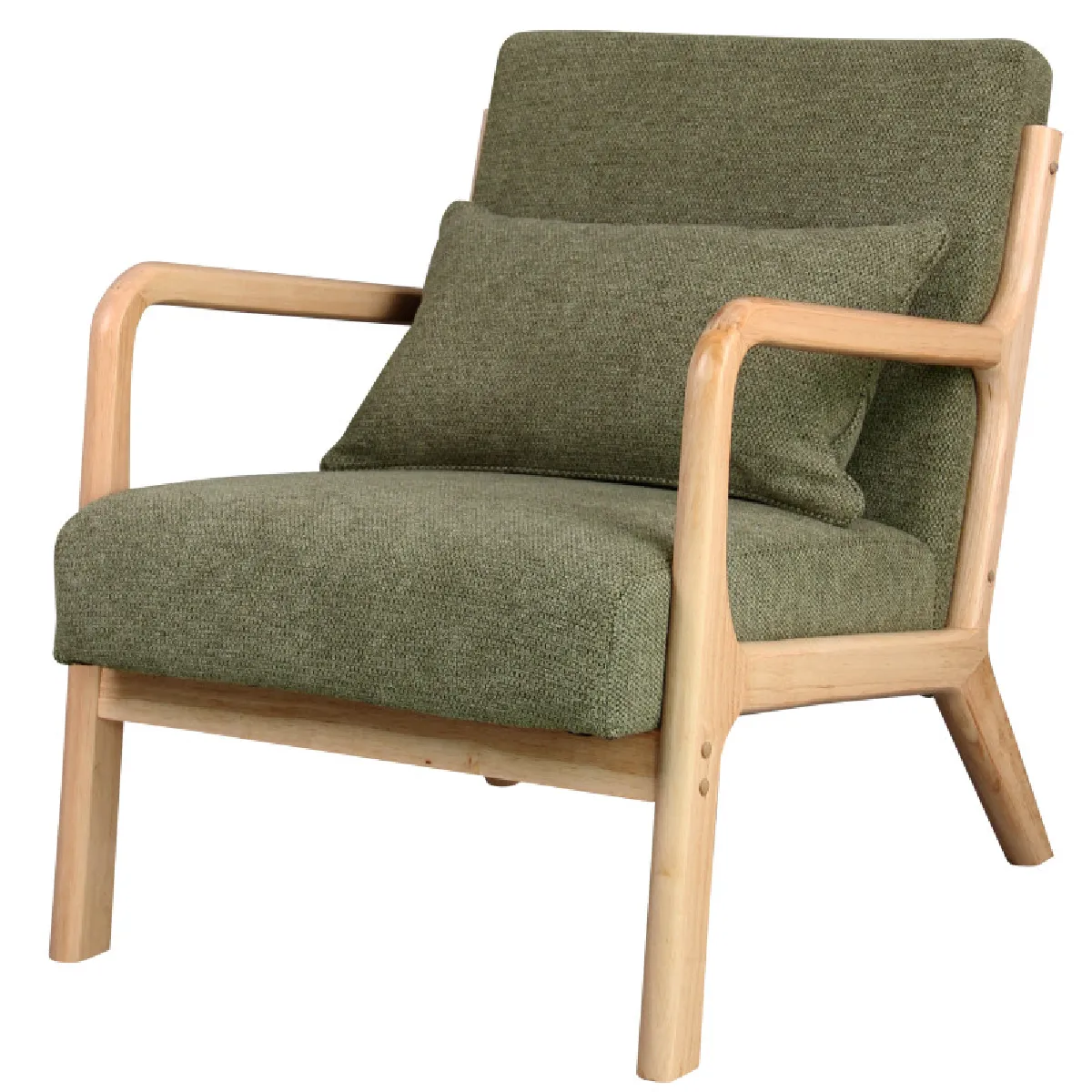 ZACK-Fauteuil en bois naturel et tissu Trendy Sauge ZACK-Fauteuil en bois naturel et tissu Trendy Sauge