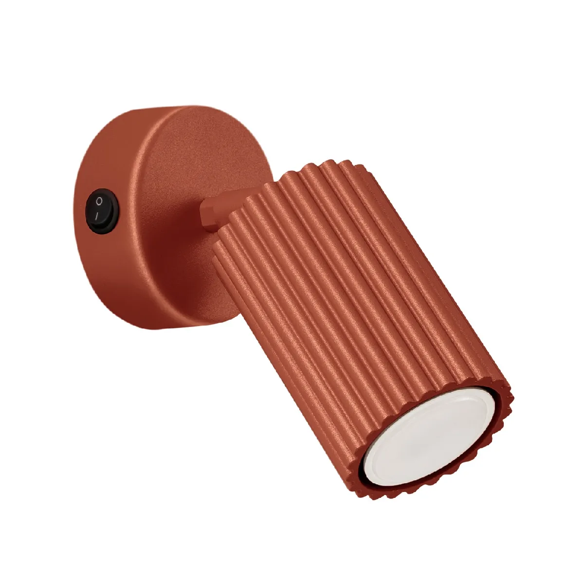 Spot mural simple minimaliste - Rouge ocre - Avec interrupteur - Par Sollux Karbon