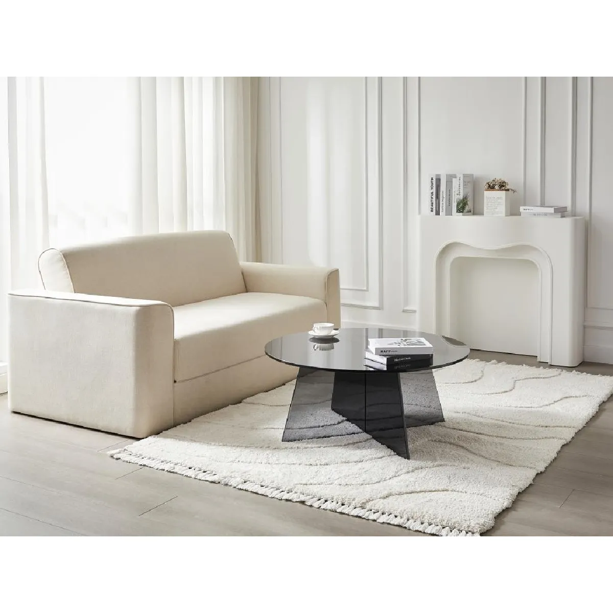 Comparer les prix de Vente-Unique Table basse SELVORA - Verre trempé