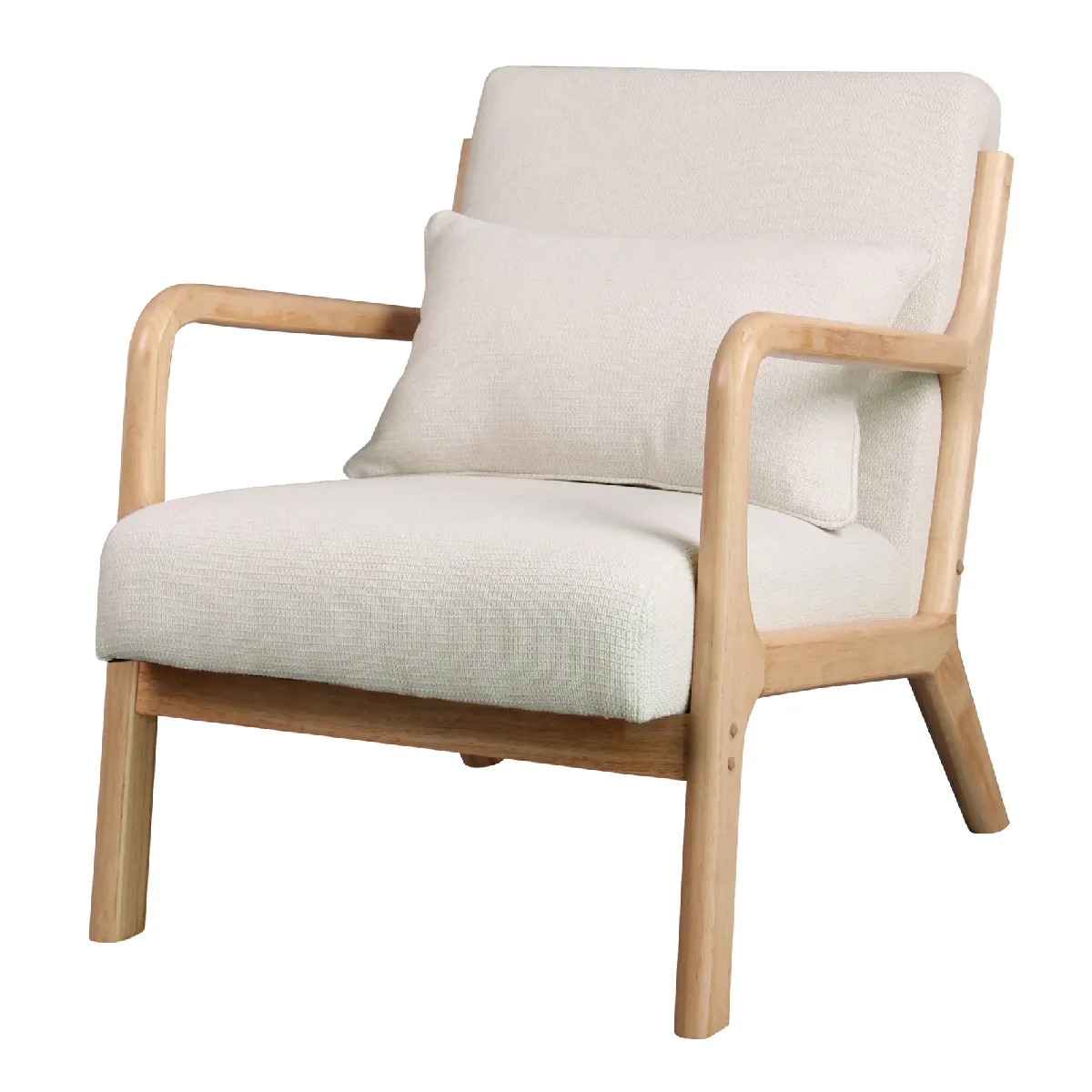 Moloo Fauteuil Zack en bois et tissu curly - Écru Moloo Fauteuil Zack en bois et tissu curly - Écru