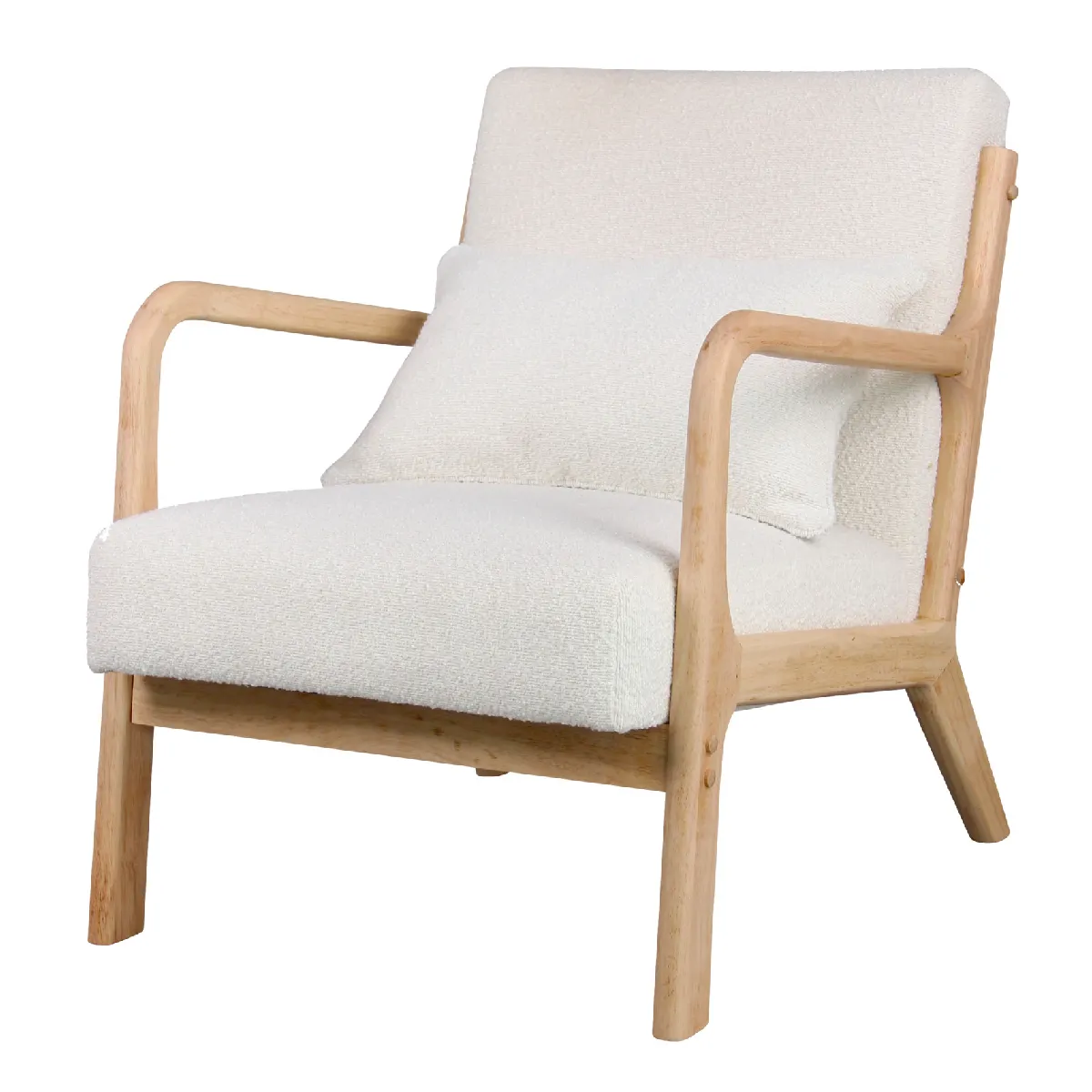 Moloo Fauteuil bois et tissu - Écru Moloo Fauteuil bois et tissu - Écru