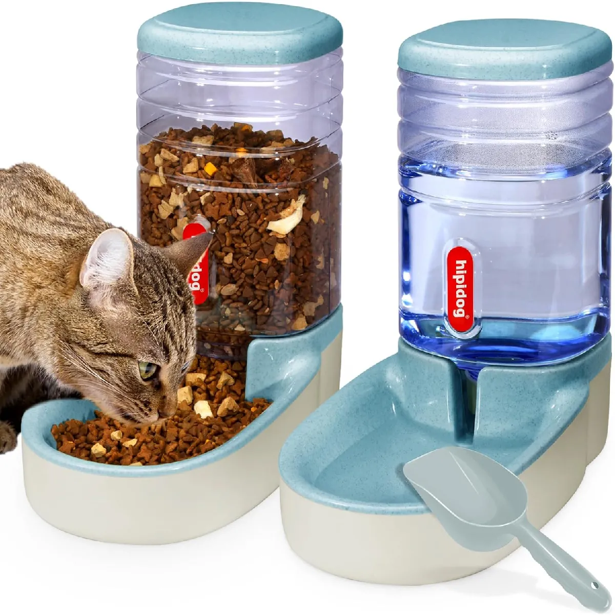 Comparer les prix de Distributeur Automatique de Nourriture et d'eau pour Animaux domestiques de Petite et Moyenne Taille 3,8 L bleu