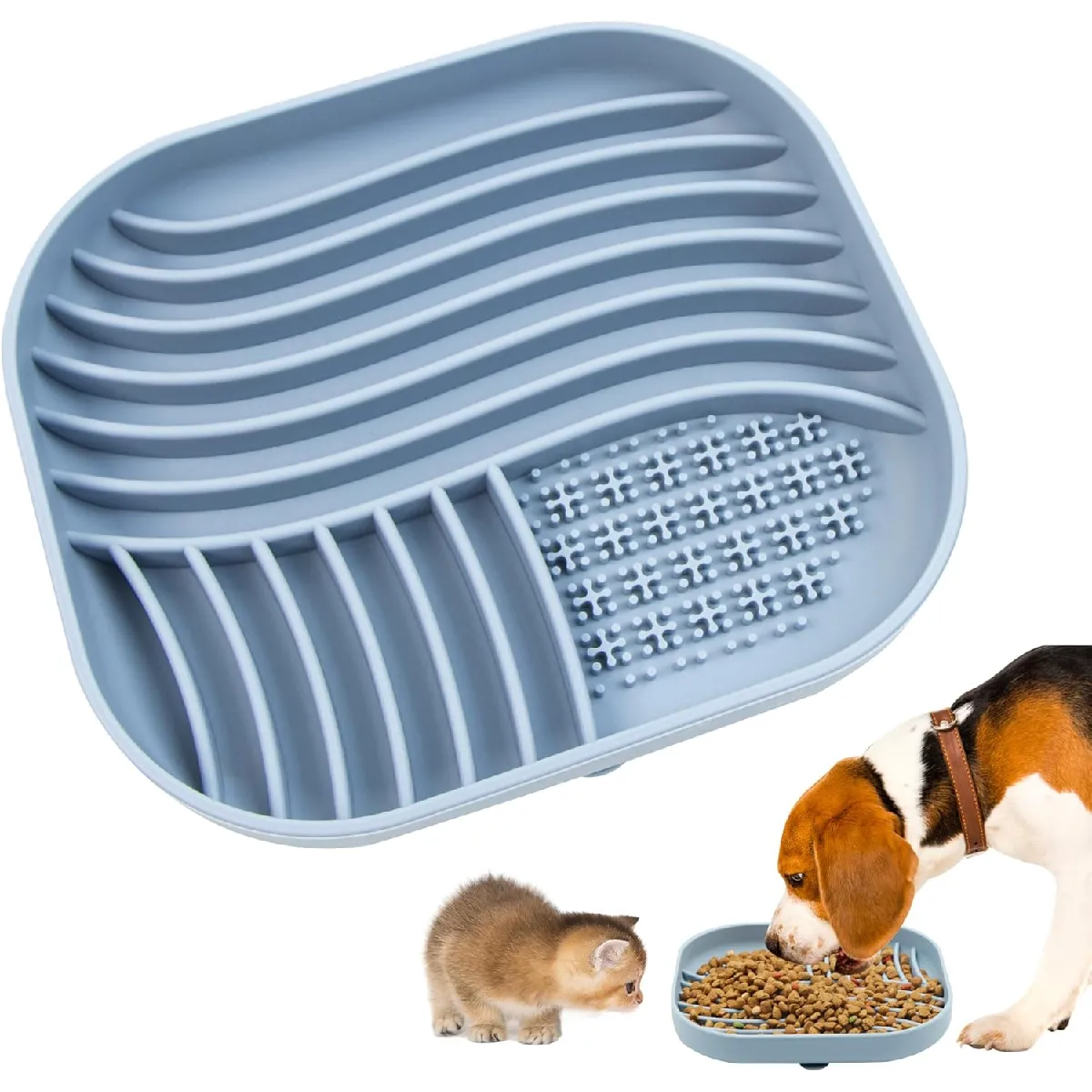 Meilleurs prix pour Vendos85 - Gamelle anti-glouton pour chien et chat 20x18x3cm - Bleu