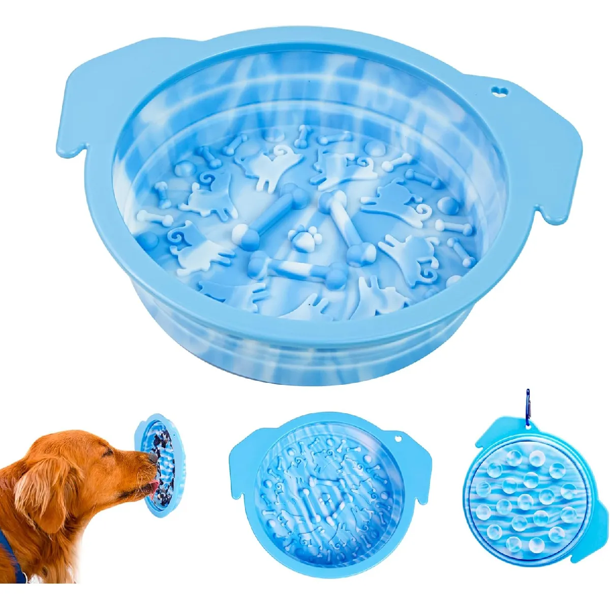 Meilleurs prix pour Gamelle Anti Glouton Silicone Bleu