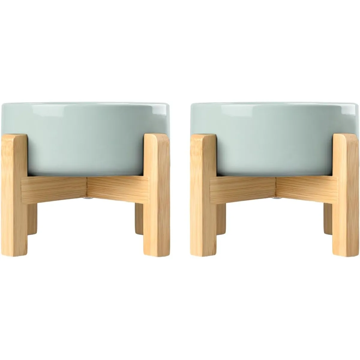 Meilleurs prix pour Vendos85 - Gamelle en céramique 400 ml avec support bambou - Vert clair