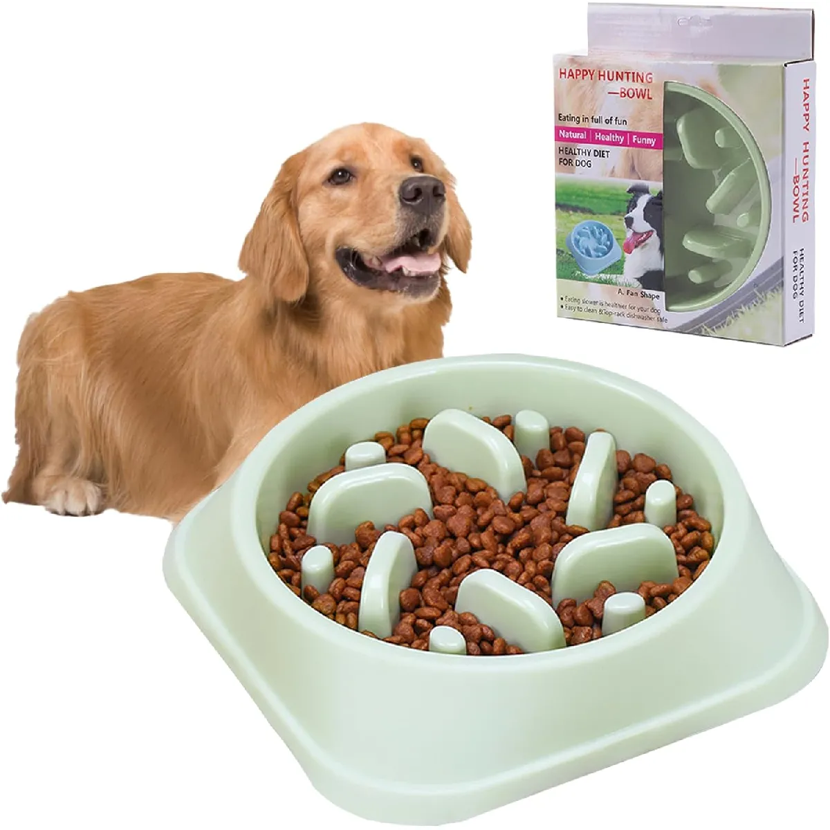 Meilleurs prix pour Gamelle Anti Glouton pour Chien - Vert