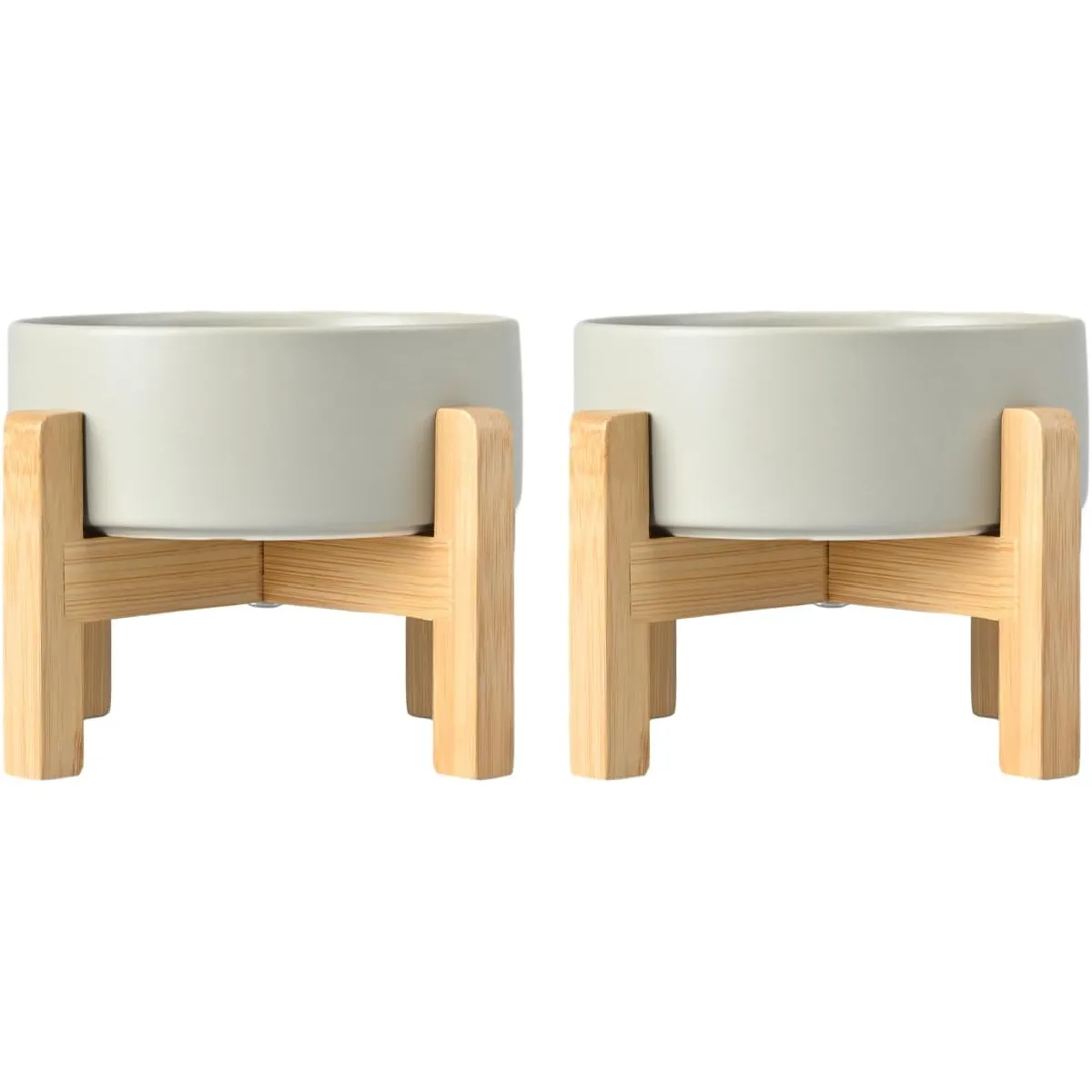 Comparer les prix de Vendos85 - Gamelle en céramique 400 ml avec support bambou - Gris