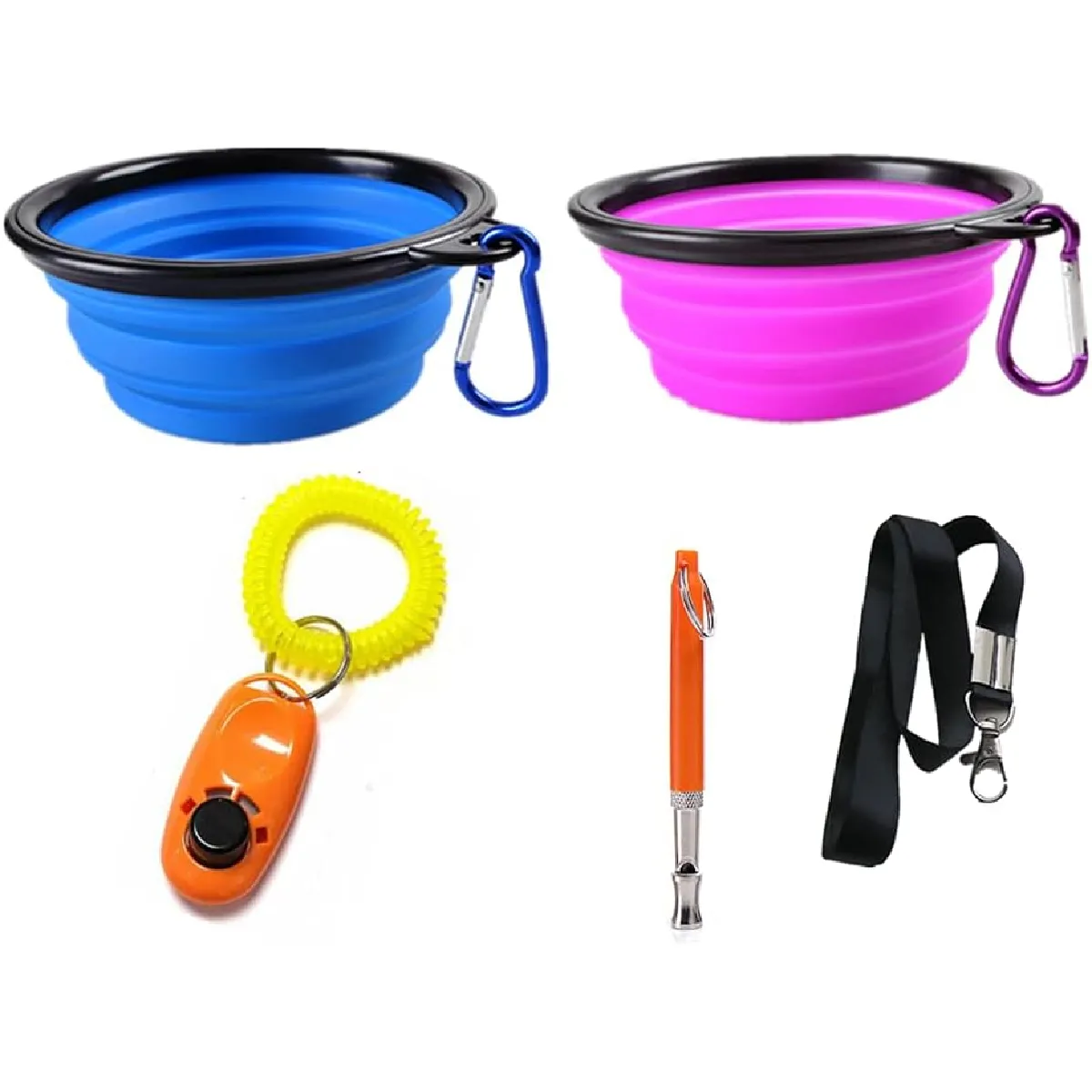 Meilleurs prix pour Vendos85 - 2 gamelles pliables en silicone avec mousqueton