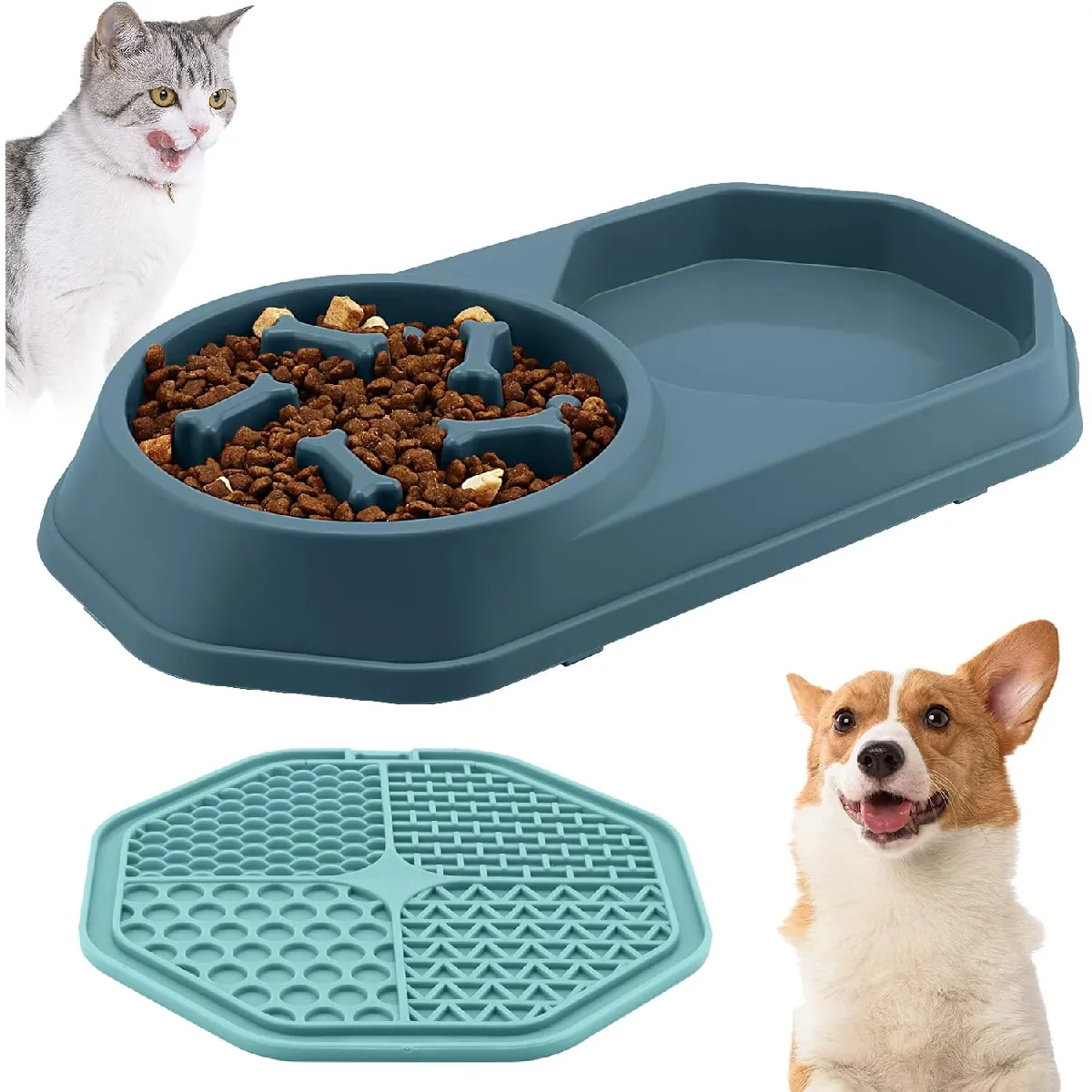 Comparer les prix de Gamelle Anti Glouton Chien/Chat Bleu