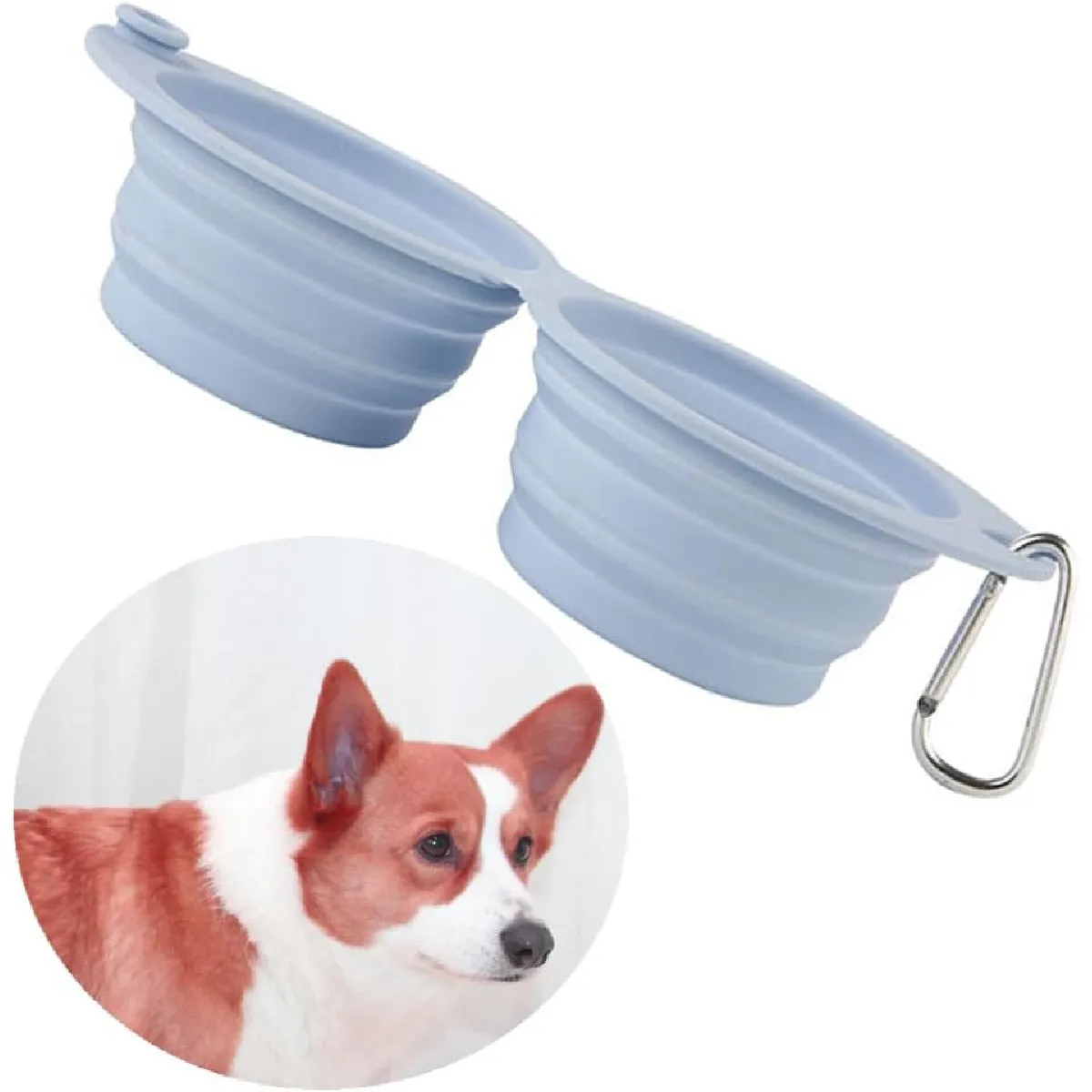 Meilleurs prix pour Gamelle Pliable pour Chien 2 en 1 - Bleu