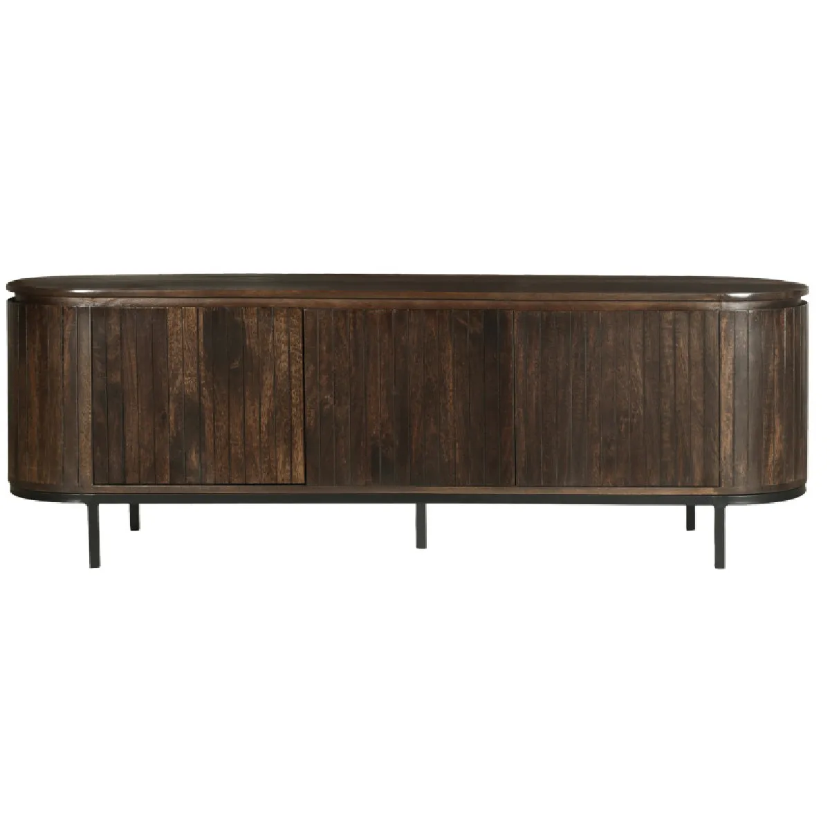 MENTON-Meuble TV 170 cm en bois massif brun