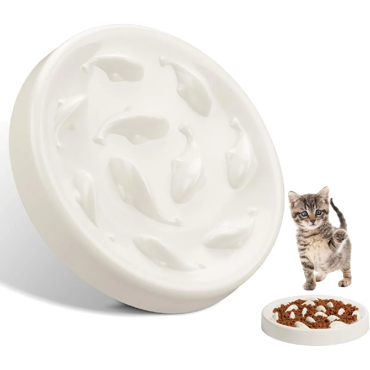 Comparer les prix de Gamelle Anti-glouton Céramique Chat/Chien - Pastel