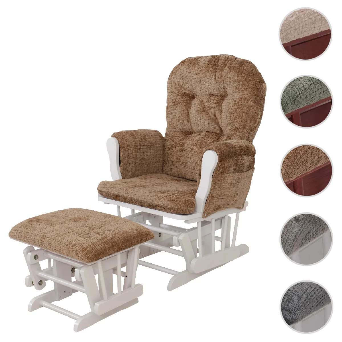 Mendler Fauteuil rocking chair relax - Marron clair
