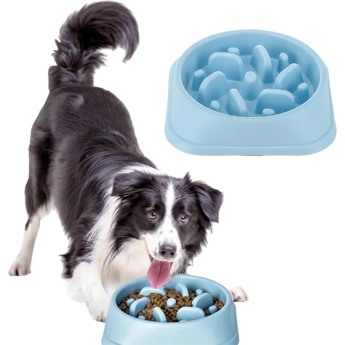 Comparer les prix de Vendos85 - Gamelle anti-glouton chien - Bleu