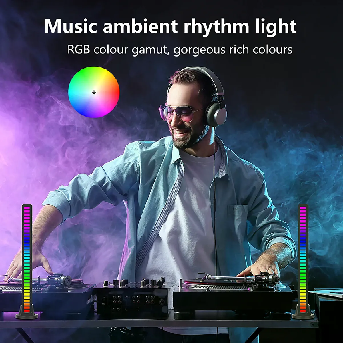 Lampe LED vocale RGB pour HiFi - Blanc