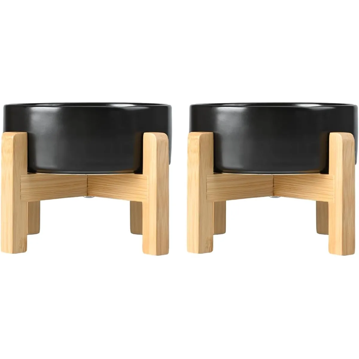 Comparer les prix de Vendos85 - Gamelle en céramique 400 ml avec support bambou - Noir