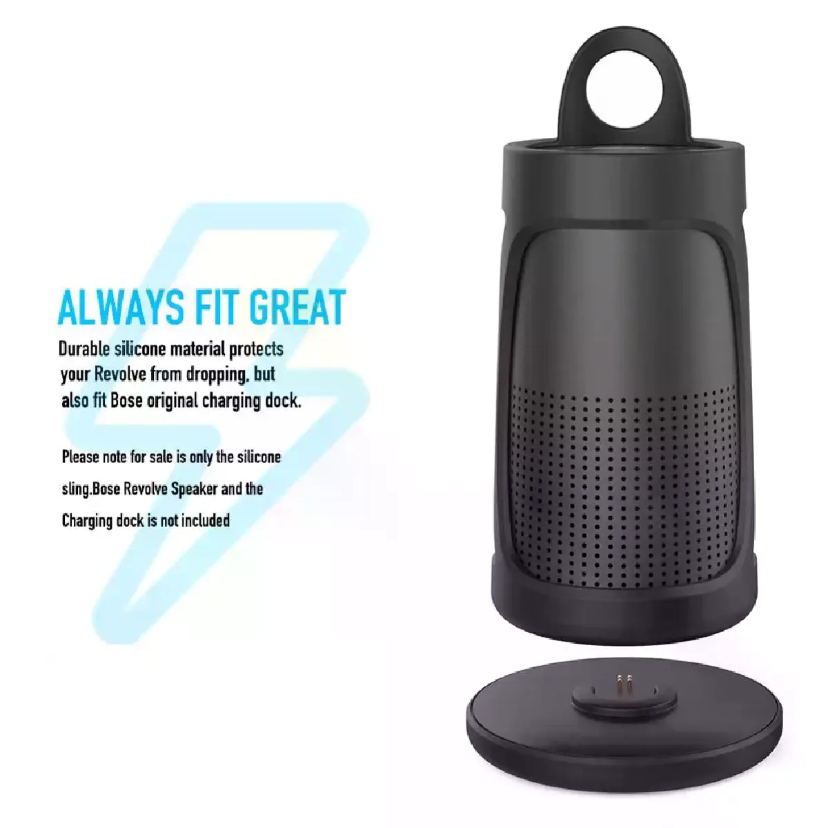 Générique Noir Étui Silicone Pour Bose Soundlink Revolve Plus