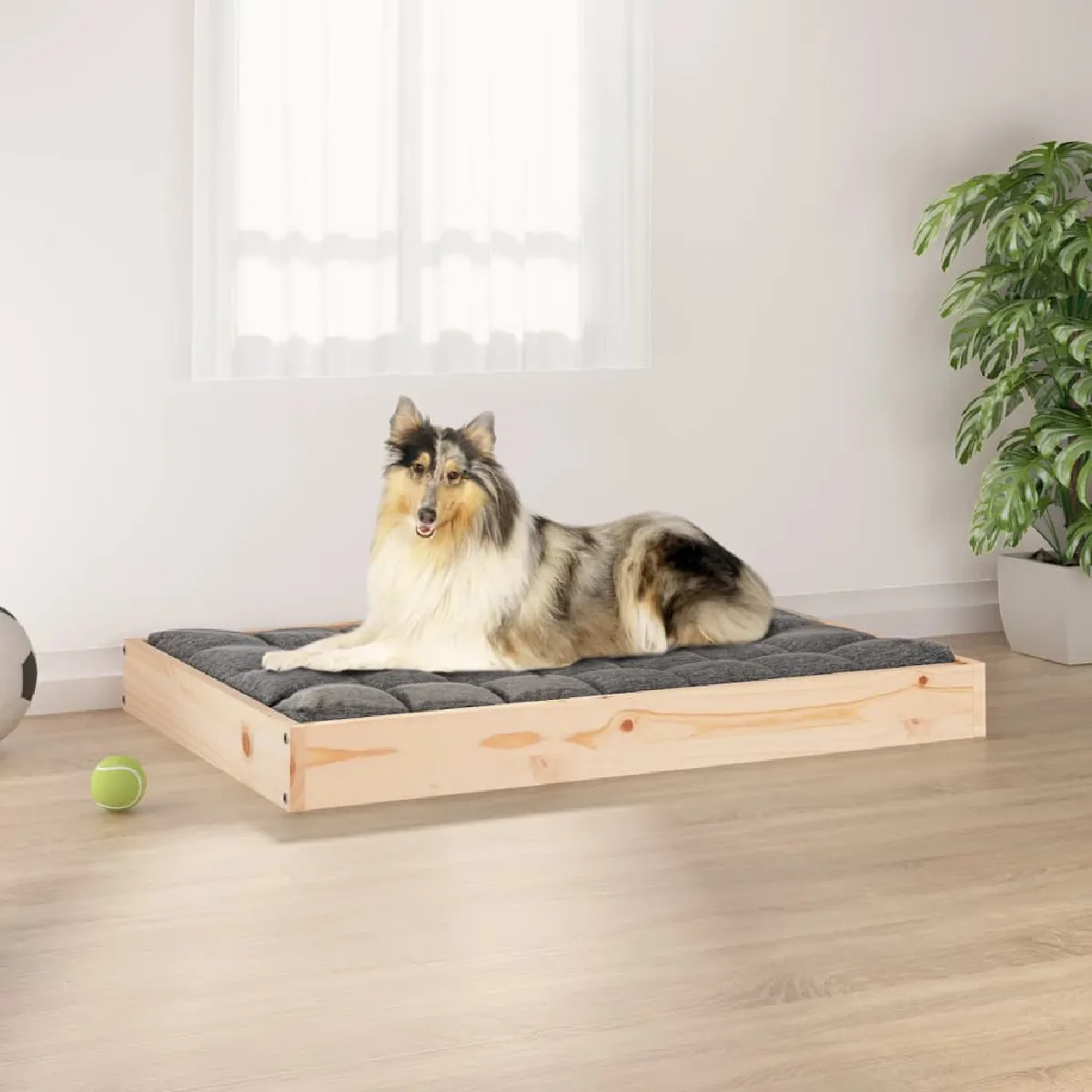 vidaXL Lit pour chien 91 5x64x9 cm Bois de pin solide