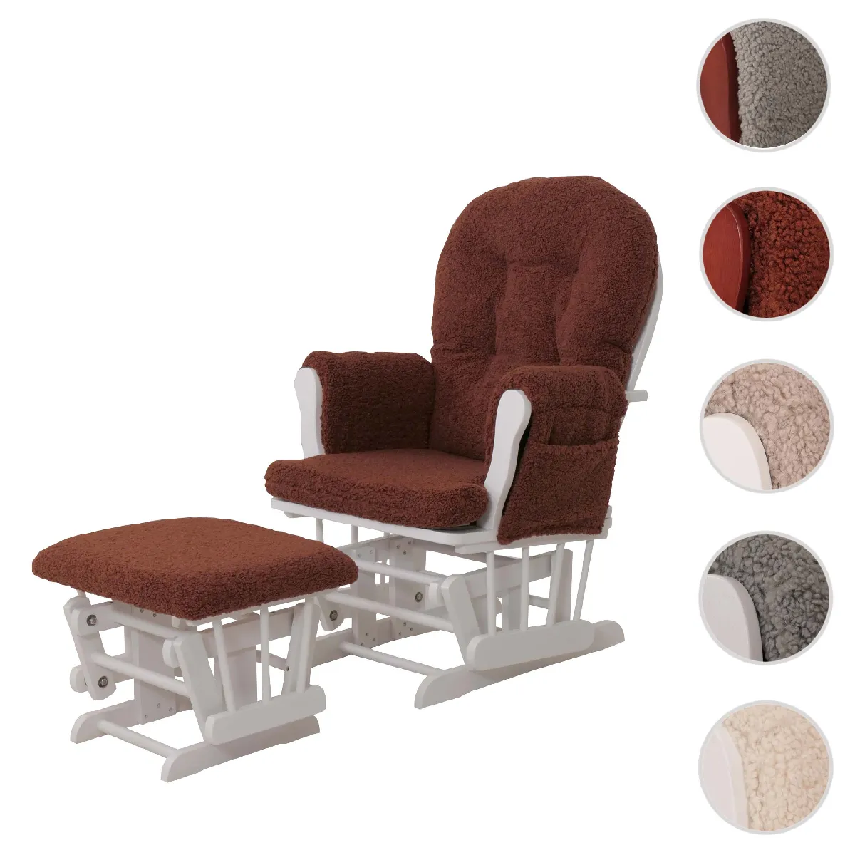Mendler Fauteuil rocking chair - Brun rouille Mendler Fauteuil rocking chair - Brun rouille