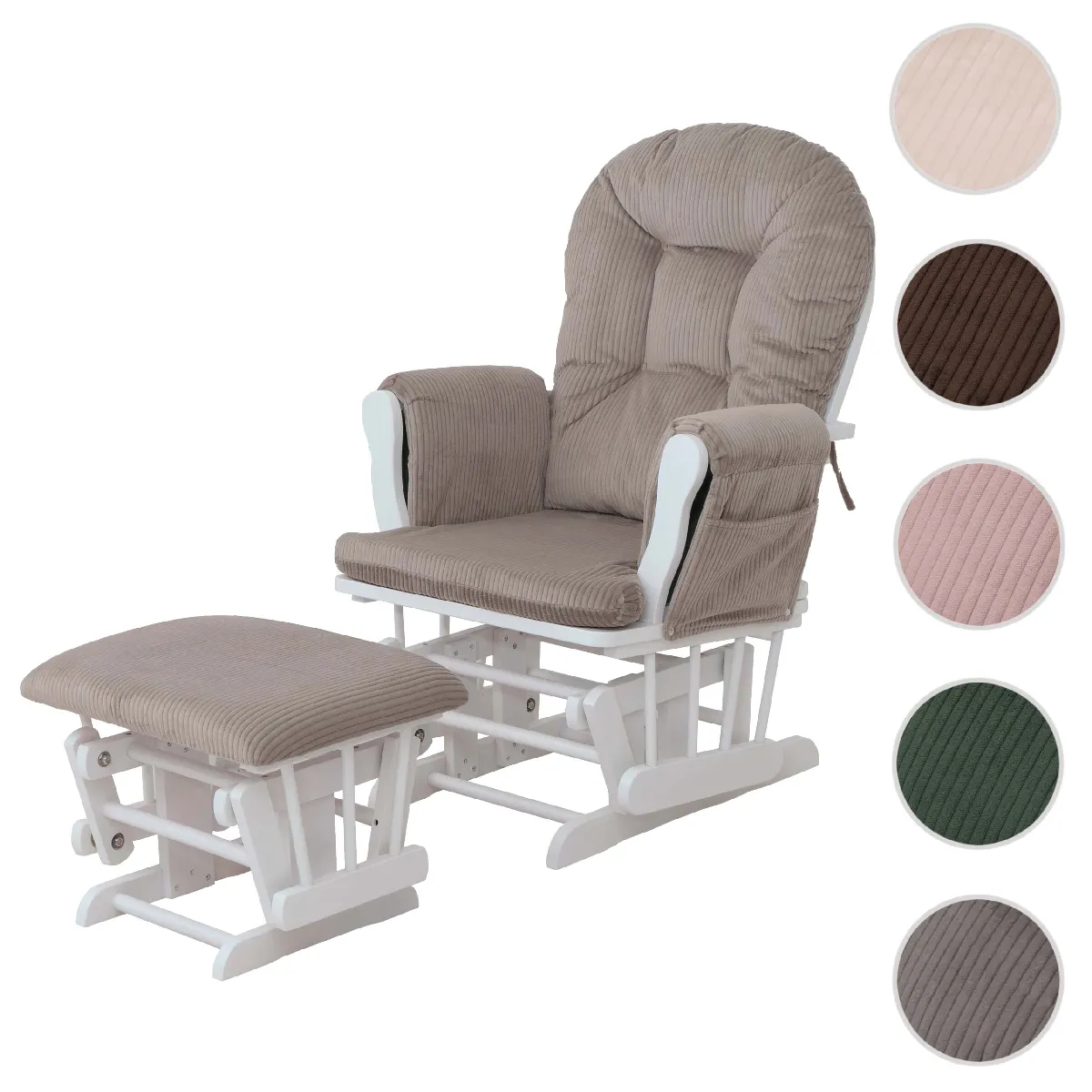 Mendler Fauteuil relax à bascule - Blanc Mendler Fauteuil relax à bascule - Blanc