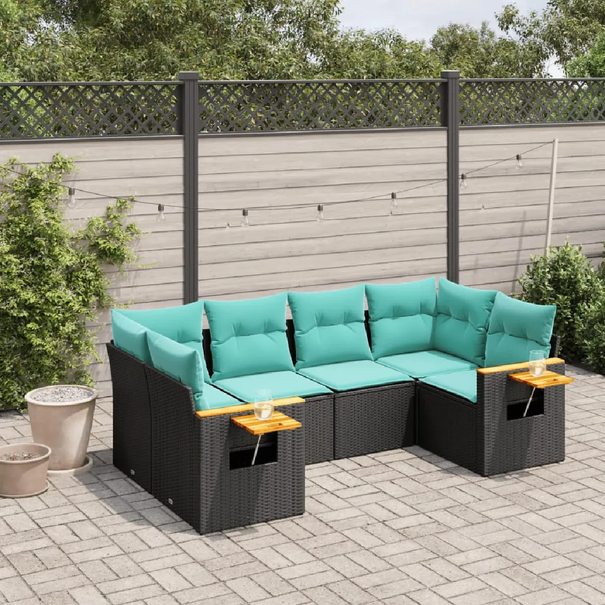 Vidaxl vidaXL Salon de jardin 6 pièces avec coussins - vue 3