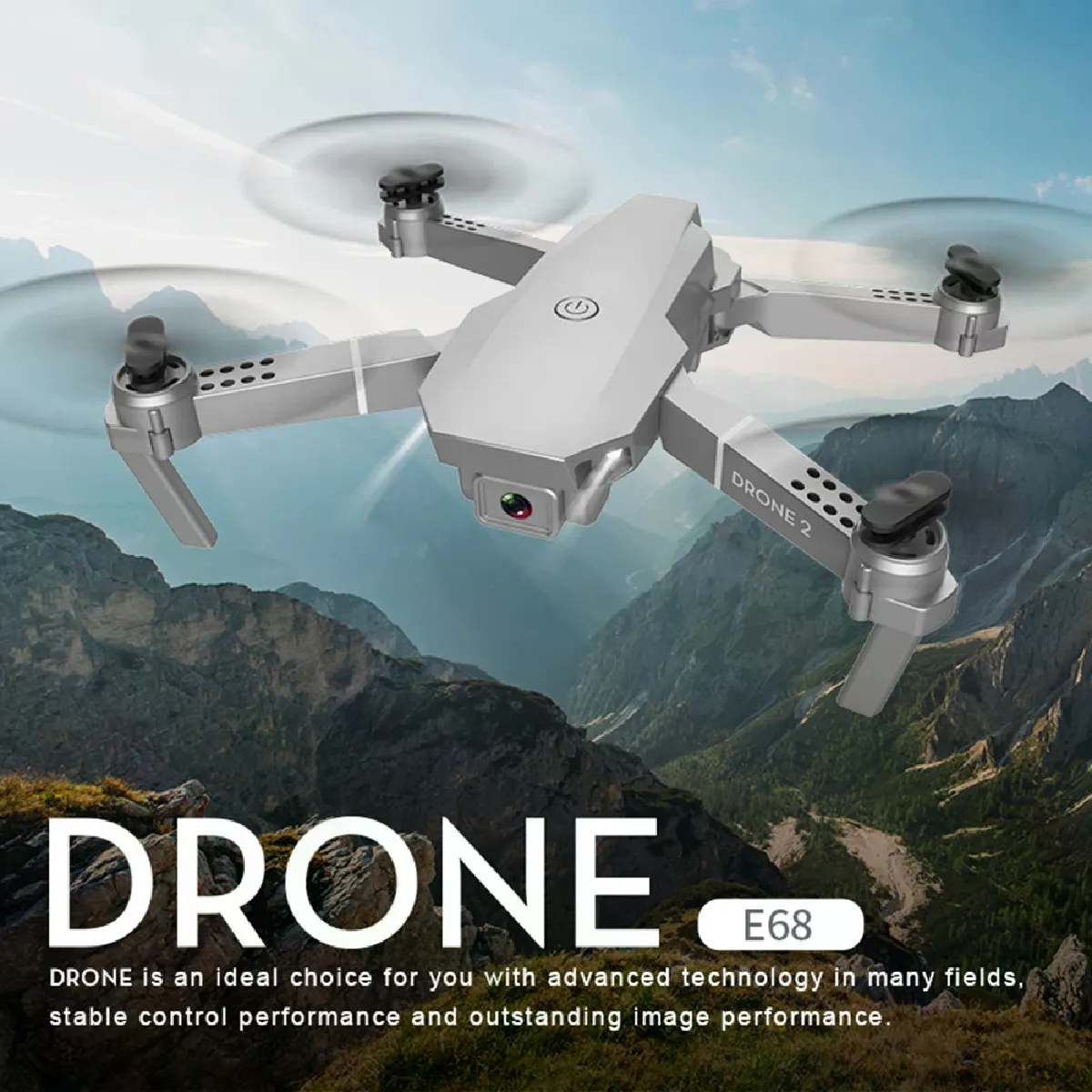 Mini Drone WLR/C E68 RC - Argent