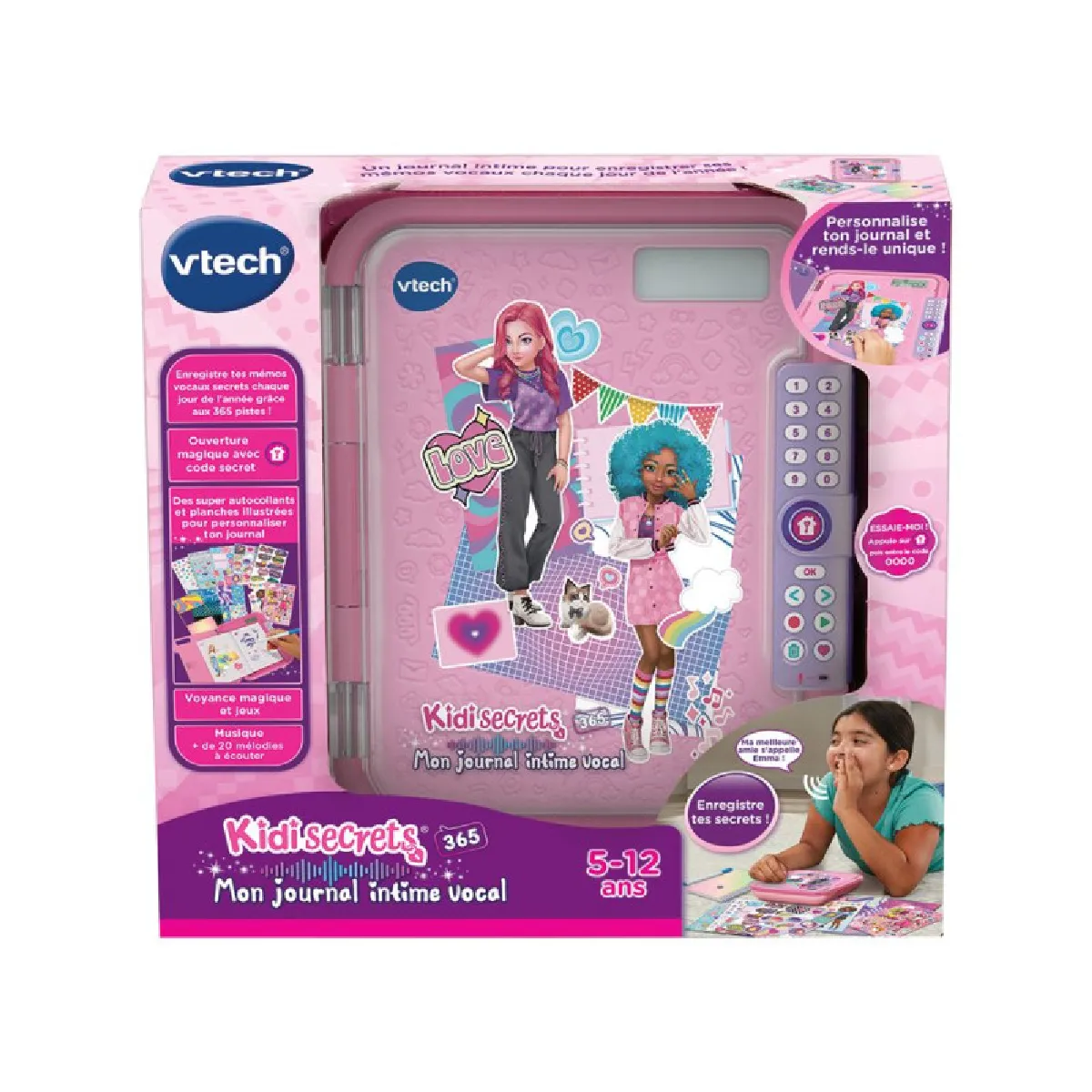 Jeu électronique Vtech Mon journal intime vocal Kidisecrets Rose