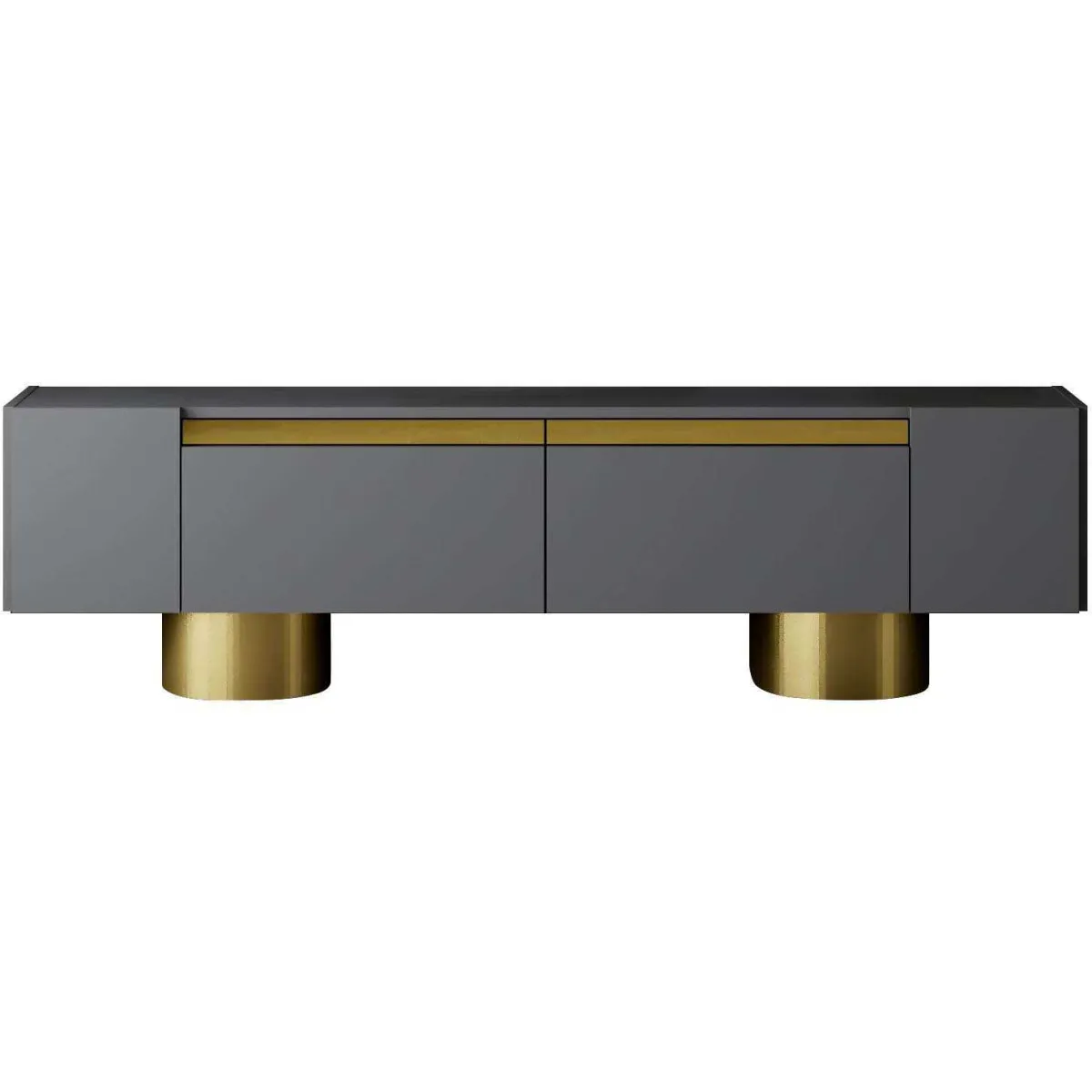 Hanah Home Meuble TV Bohem - Anthracite/Doré
