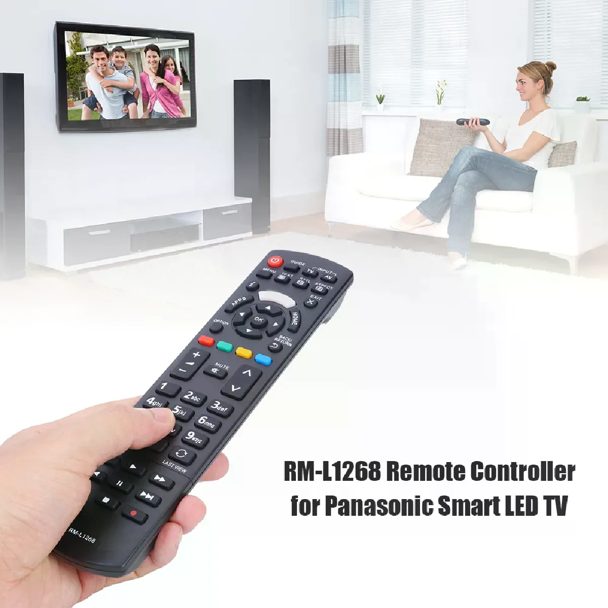 Télécommande TV pour Panasonic Smart – Noir
