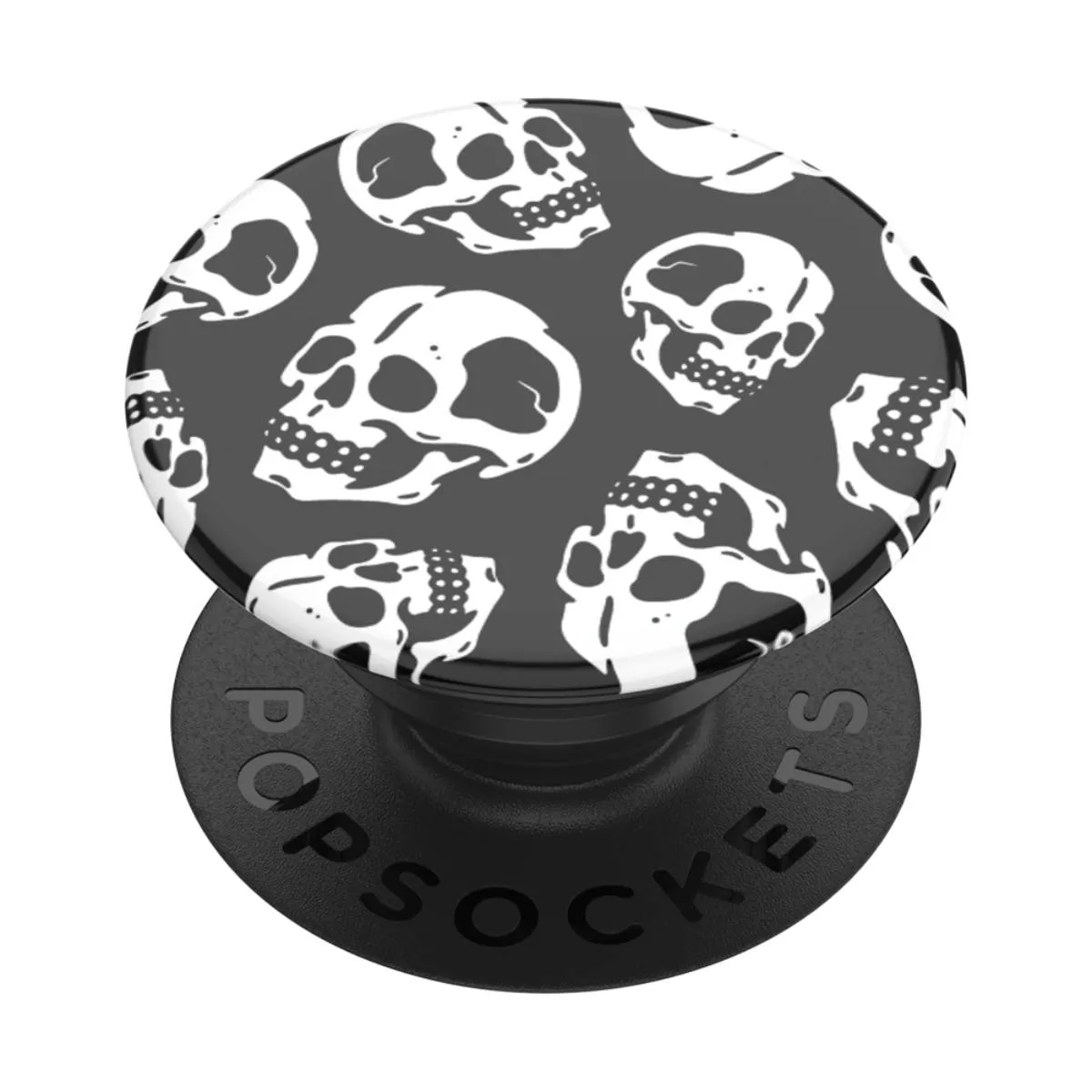 Popsockets Blanc/Noir Popgrip Pour Smartphone Universel Skelly