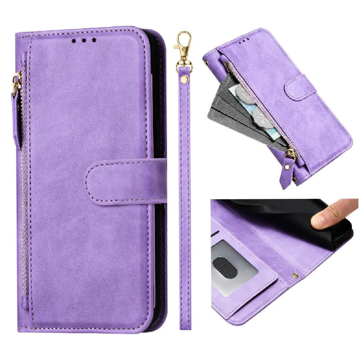 Générique Clair/Violet Coque Portefeuille En Similicuir À Fermeture É Magnétique Xiaomi 11T 5G