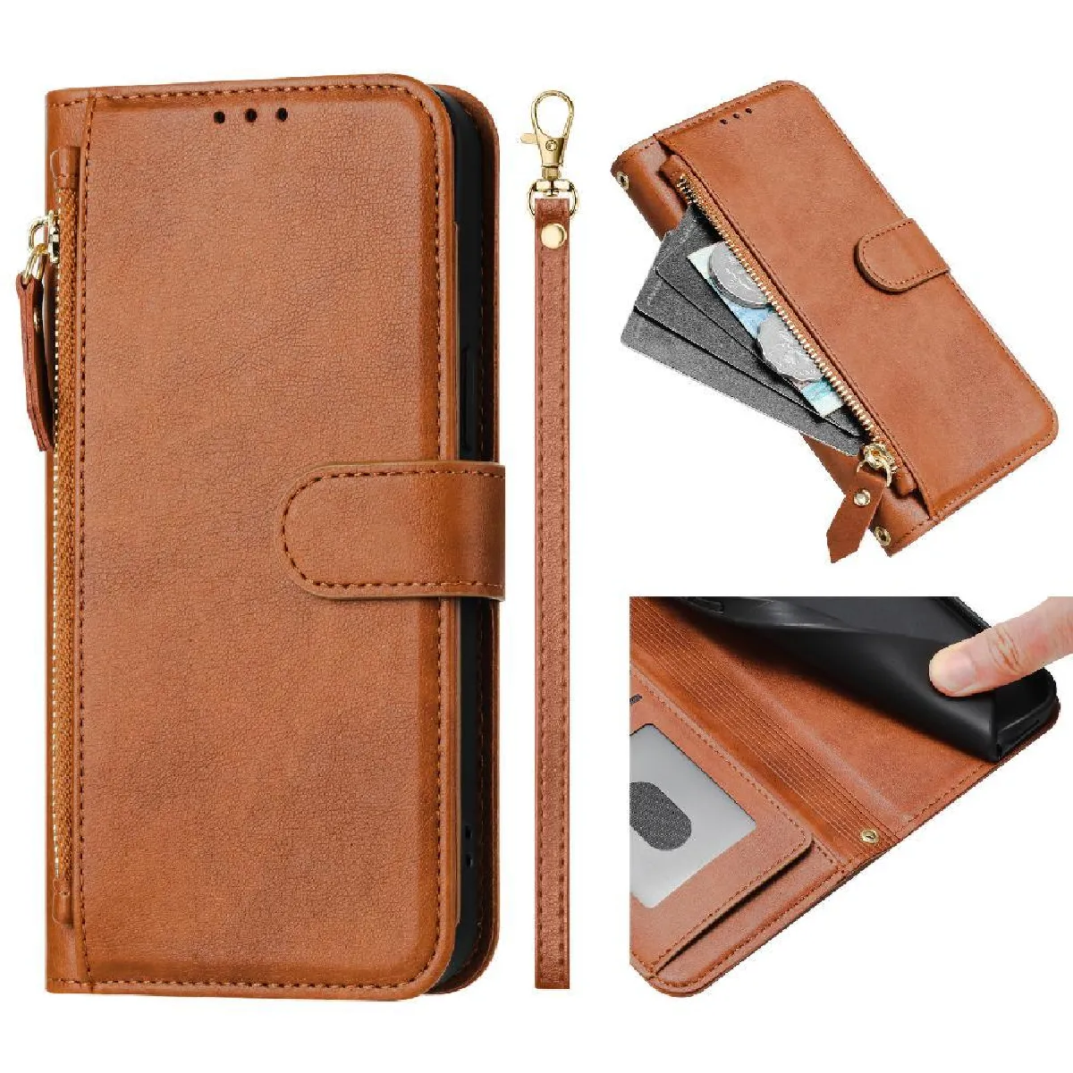 Générique Marron Realme C30s Flip Étui Foxdock