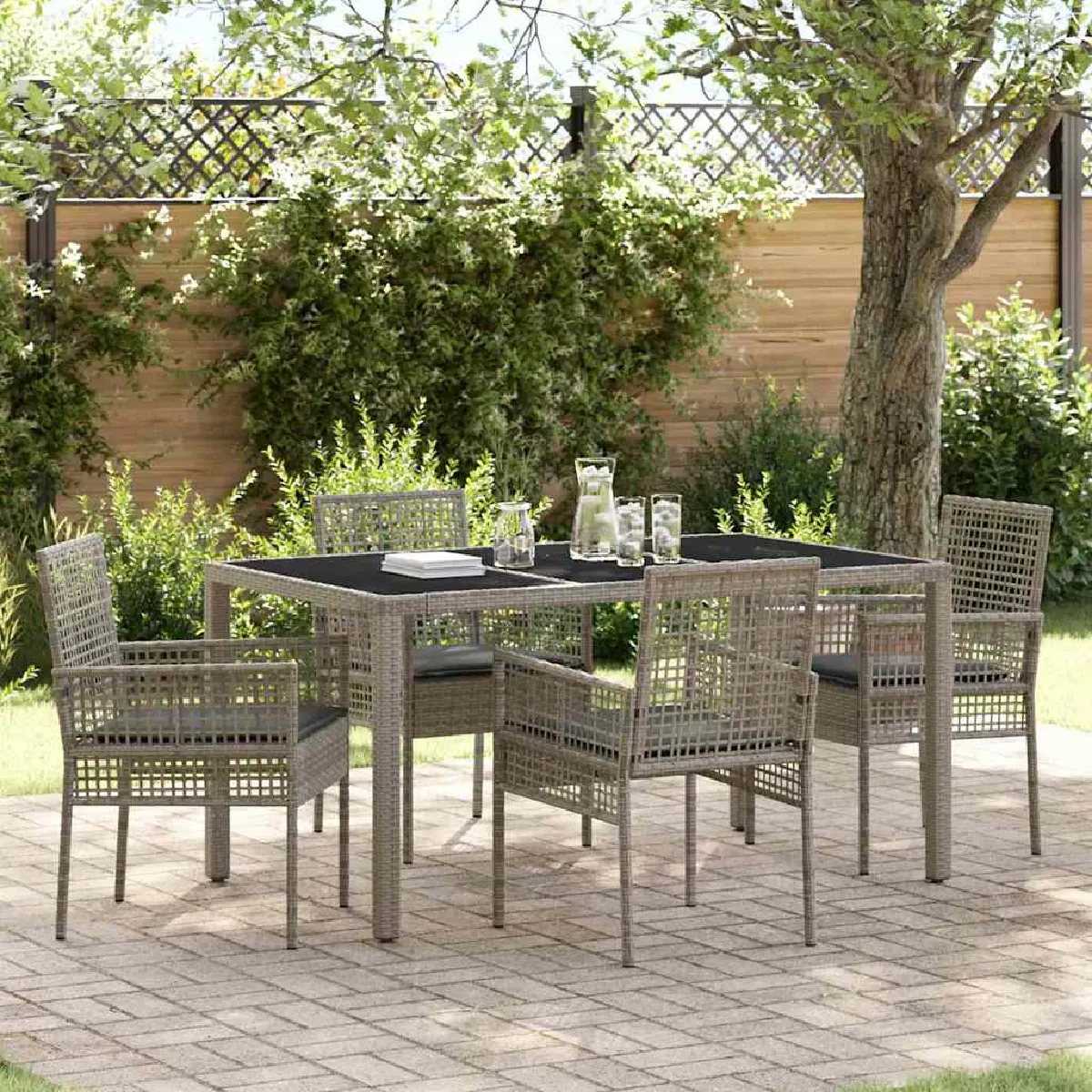 vidaXL Ensemble de salon de jardin 5 pièces - vue 2