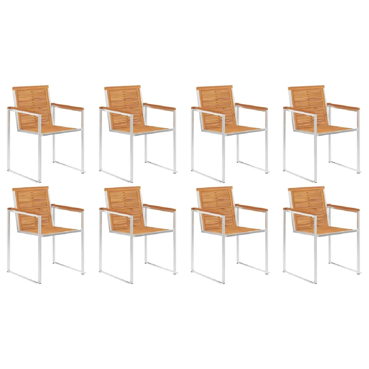 vidaXL Chaises de jardin lot de 6 Acacia - vue 2
