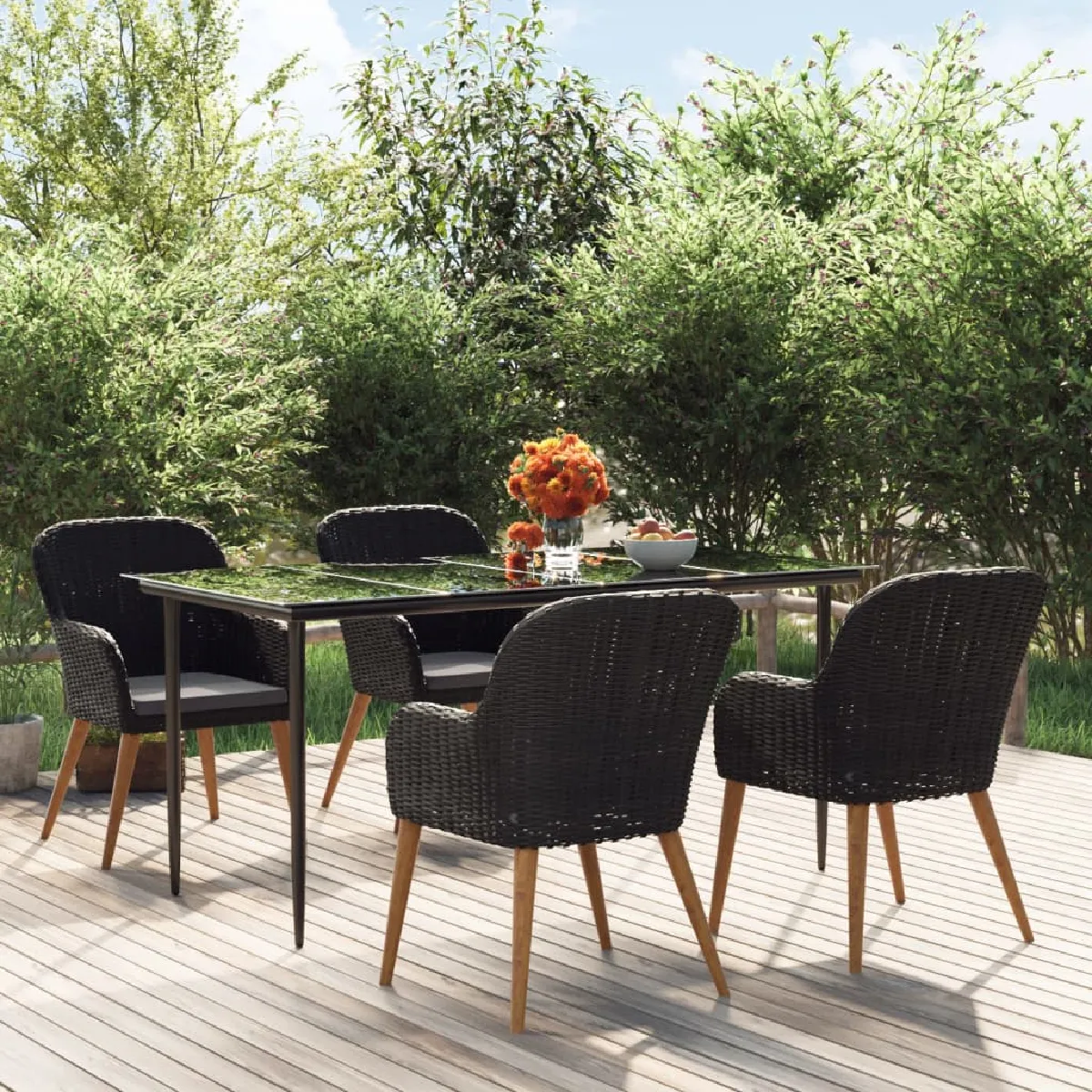 vidaXL Ensemble à manger jardin 5 pcs - vue 4