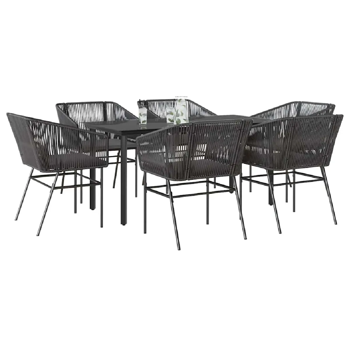 Ensemble à manger de jardin vidaXL 7 pcs - vue 2