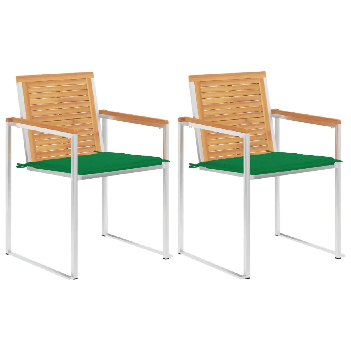 vidaXL Chaises de jardin Teck solide - vue 2