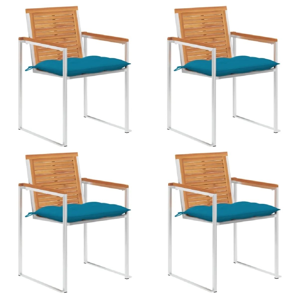 vidaXL Chaises de jardin lot de 6 Acacia - vue 5