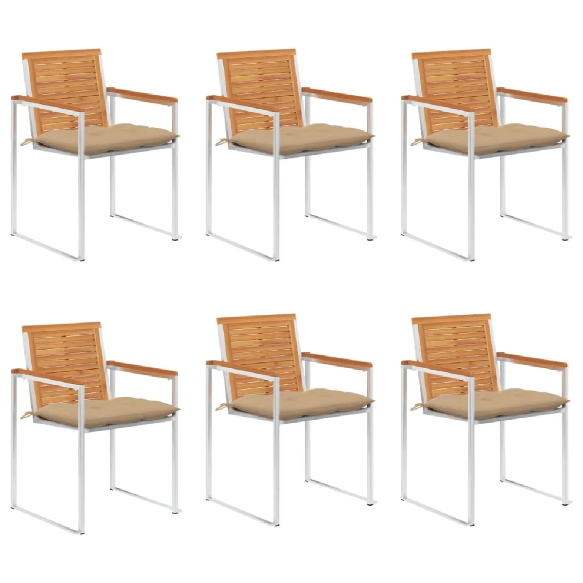 vidaXL Chaises de jardin avec coussins - Bois d'acacia