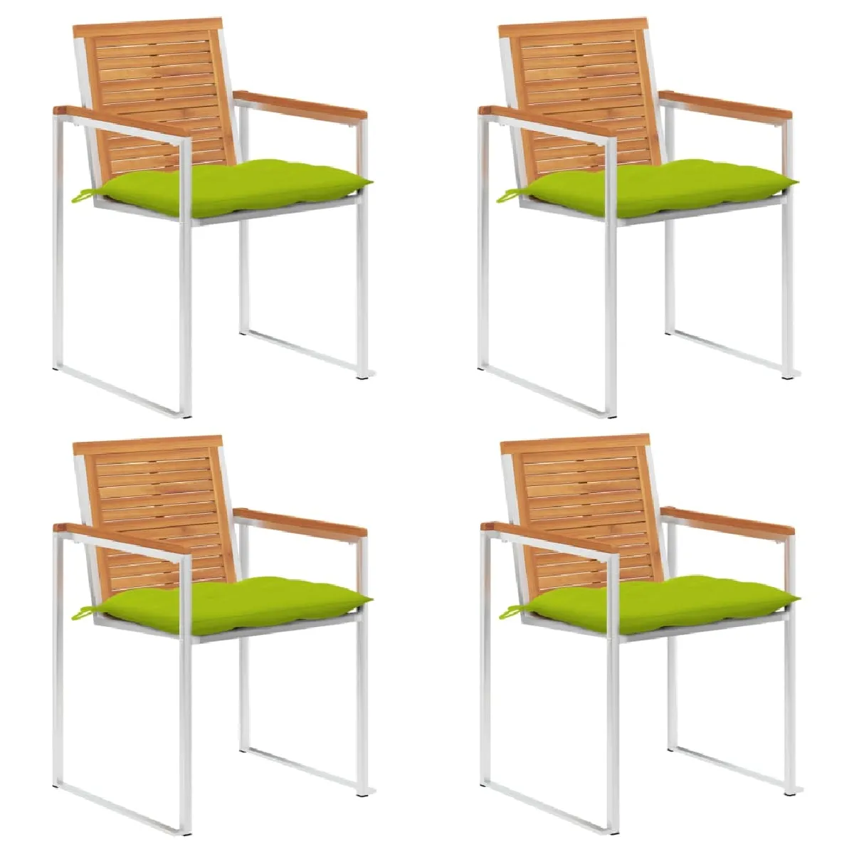 vidaXL Chaises de jardin avec coussins Bois d'acacia - vue 3