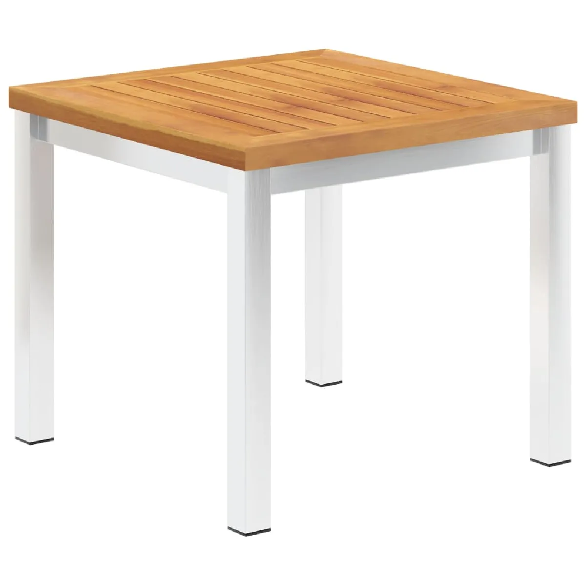 Vidaxl Table D'appoint De Jardin 45X45x38 Cm Bois D'acacia Et Inox - Image 4