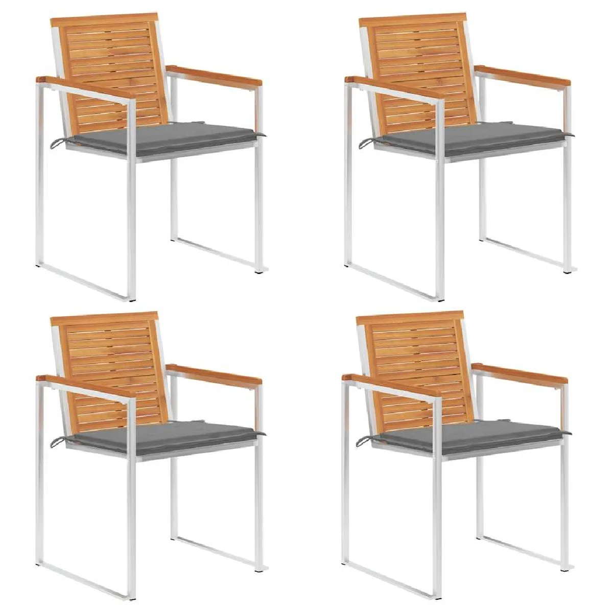 VIDAXL - Chaises de jardin - Bois d'acacia massif - Lot de 4 - Image 3