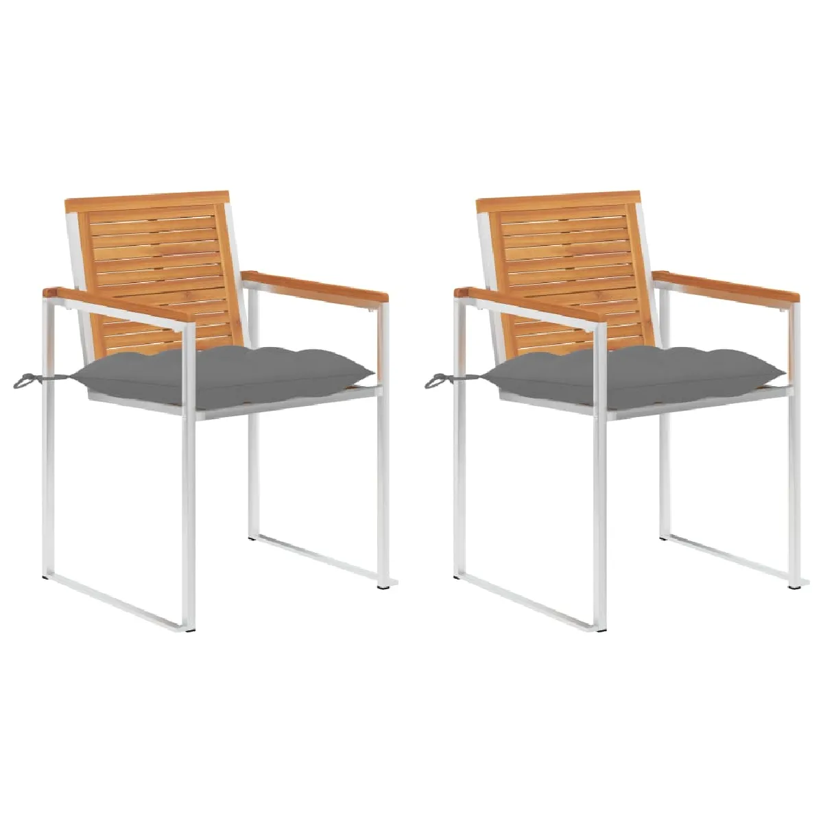 vidaXL Chaises de jardin coussins lot de 2 - vue 3