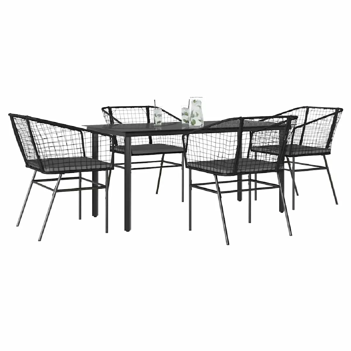 VIDAXL Ensemble à manger jardin 5 pcs rotin - vue 2