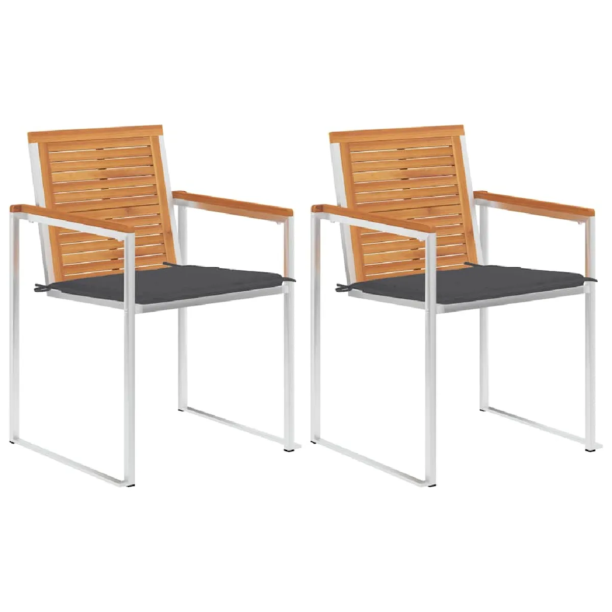 Vidaxl Chaises De Jardin Avec Coussins Lot De 2 - Image 3