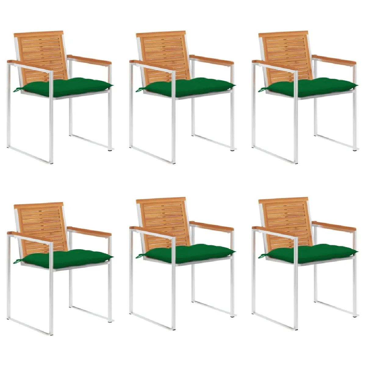 vidaXL Chaises de jardin lot de 6 Acacia